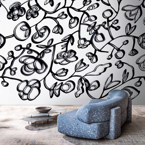 Moderne Tapete - Blooming - SPAGHETTIWALL - Zellulosefaser / Vlies / Blumenmotiv