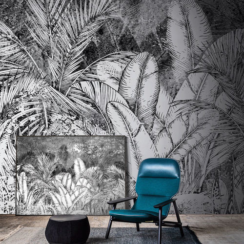 Moderne Tapete - Solarized Flora - SPAGHETTIWALL - Zellulosefaser / Vlies / Naturmotiv