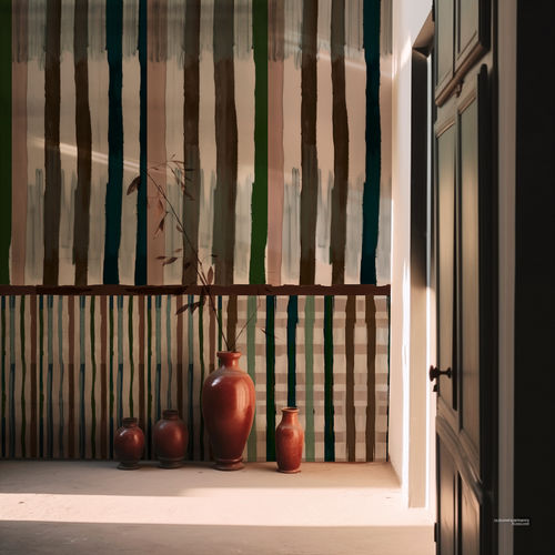 Moderne Tapete - Batik - SPAGHETTIWALL - Zellulosefaser / Vlies / Streifenmuster