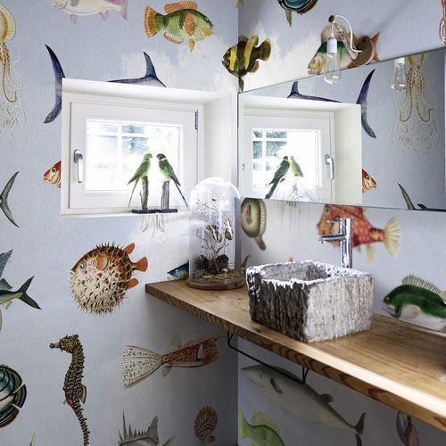 Moderne Tapete - Under the sea - SPAGHETTIWALL - Zellulosefaser / Vlies / Tiermuster