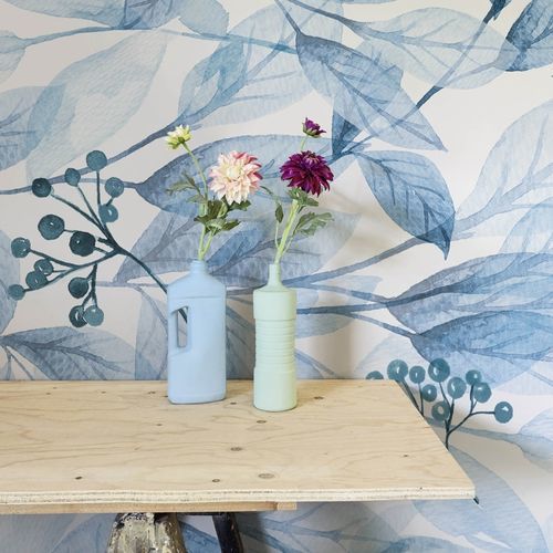 Moderne Tapete - Into the Wind - SPAGHETTIWALL - Zellulosefaser / Vlies / Blumenmotiv