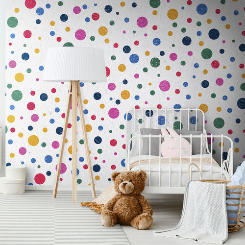 Moderne Tapete - Happy Dots - SPAGHETTIWALL - Zellulosefaser / Vlies / Motiv