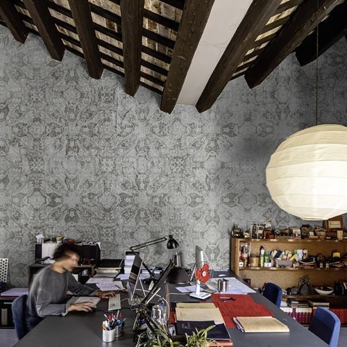 Moderne Tapete - Flower Stamp - SPAGHETTIWALL - Zellulosefaser / Vlies / Motiv