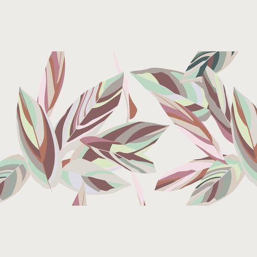 Moderne Tapete - Leaves - SPAGHETTIWALL - Zellulosefaser / Vlies / Blumenmotiv
