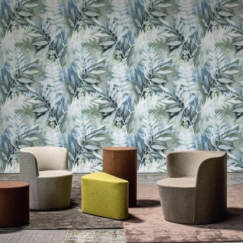 Moderne Tapete - Leaf on Leaf - SPAGHETTIWALL - Zellulosefaser / Vlies / Blumenmotiv