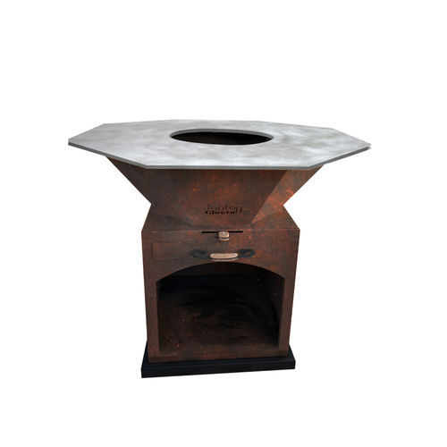 Garten-Feuerstelle / Holz - Léon 1200 - FBC-TONTON GLOUTON - Holzkohle / Cortenstahl / andere Formen