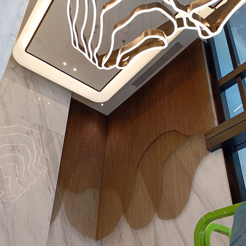 Kettengliedvorhang - QKCLC-04 Sand-Matte - HEBEI JOINWIN ARCHITECTURAL DESIGN CO.,LTD - einfarbig / Aluminium