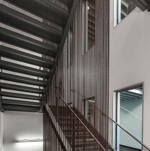 Drahtgewebevorhang - QKMCD-06 - HEBEI JOINWIN ARCHITECTURAL DESIGN CO.,LTD - einfarbig / Aluminium / Kupfer