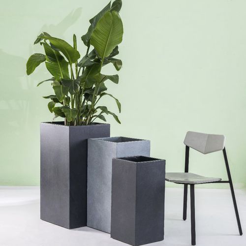 Glasfaser-Pflanzkübel - RF-0002 - Guangdong Ronglin New Material technology .Co.,Ltd - Beton / quadratisch / maßgefertigt