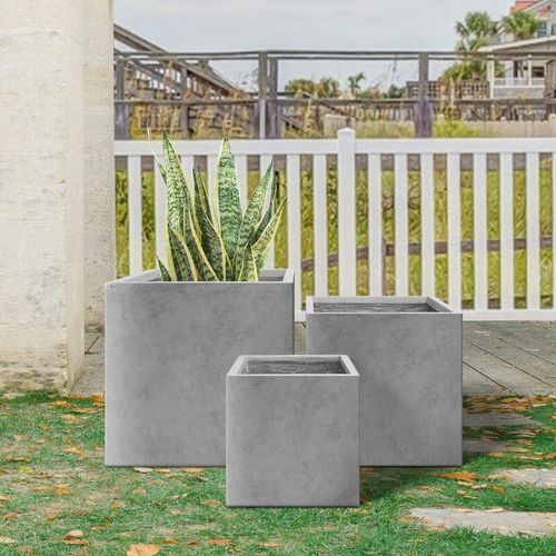 Glasfaser-Pflanzkübel - RF-2001 - Guangdong Ronglin New Material technology .Co.,Ltd - Beton / quadratisch / maßgefertigt