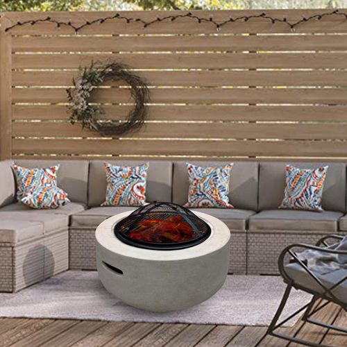 Garten-Feuerstelle / Holz - HLT-1002 - Guangdong Ronglin New Material technology .Co.,Ltd - Metall / Beton / rund