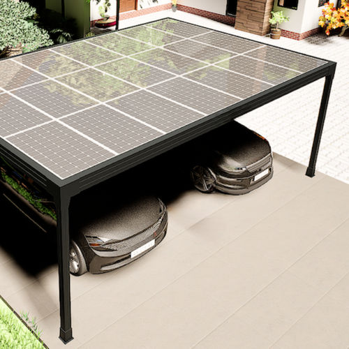Solar-Carport - Produtia - für Parkplätze / maßgefertigt / Fertig