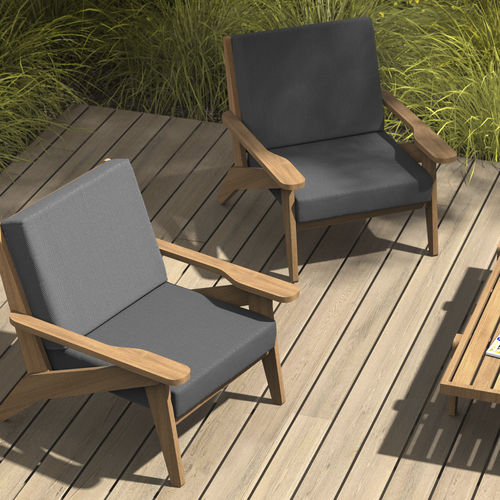 Sessel für Außenbereich - LA CROCO - MADE INFINE - modern / abperlendes Gewebe / Massivholz