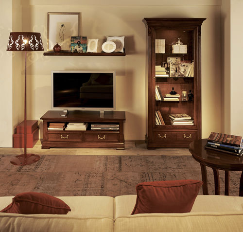 Directoire-Stil-Fernsehmöbel - 5377 Villa Borghese - Bordini arredamenti - lowboard / mit Schubladen / mit Regal