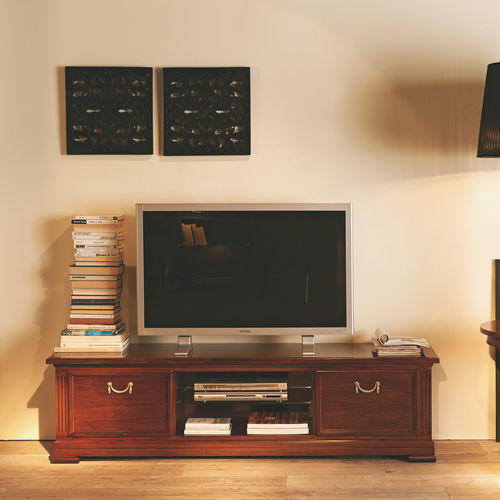 Directoire-Stil-Fernsehmöbel - 5378 Villa Borghese - Bordini arredamenti - lowboard / mit Schubladen / mit Regal