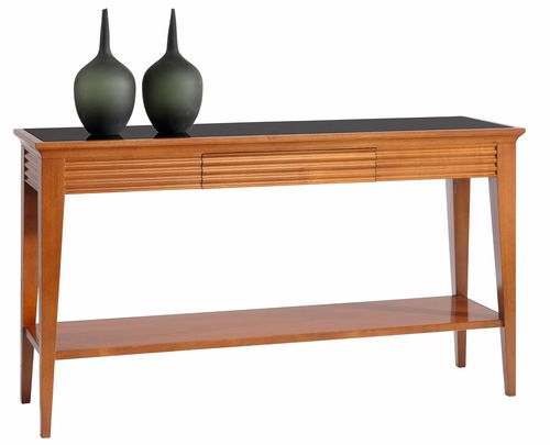 Klassischer Konsolentisch - 4231 Luna - Bordini arredamenti - Holzfurnier / Kirschbaum / Hartglas