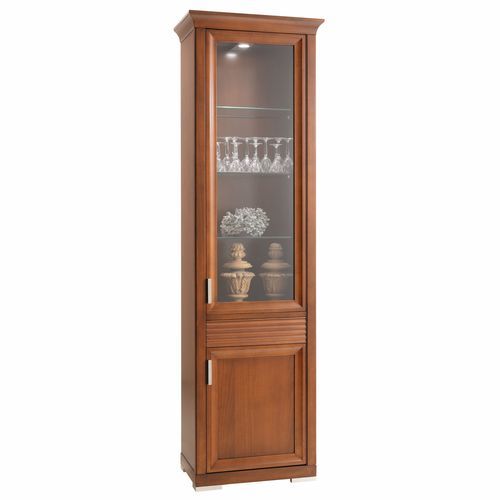 Klassischer Geschirrschrank - 7233 Luna - Bordini arredamenti - Kirschbaum / Glas / Massivholz