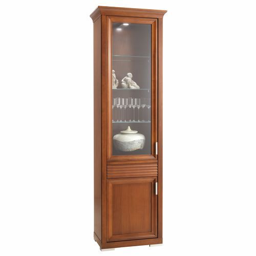 Klassischer Geschirrschrank - 7234 Luna - Bordini arredamenti - Kirschbaum / Glas / Massivholz