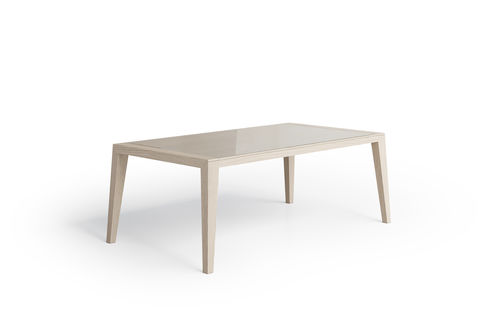 Moderner Couchtisch - 3459 GLORIA - Bordini arredamenti - Hartglas / Gestell aus Esche / rechteckig