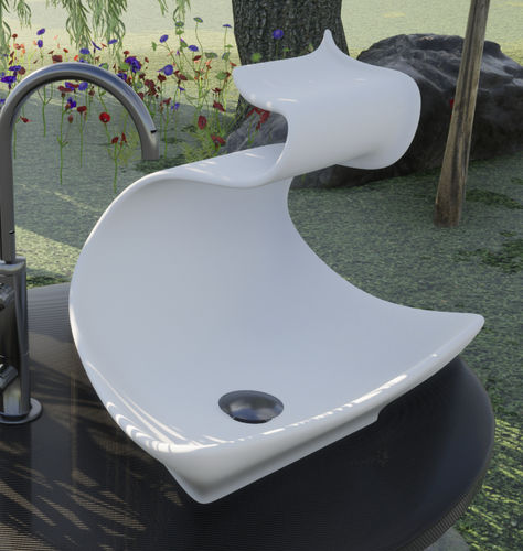 Aufsatzwaschbecken - CASTOR - GUCH DESIGN - Mineralwerkstoff / Luxus / handgearbeitet