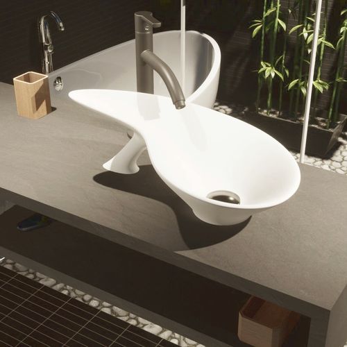 Aufsatzwaschbecken - IZAR  - GUCH DESIGN - Mineralwerkstoff / Luxus / handgearbeitet