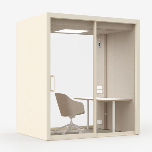 POD-Büro / mit integrierter Beleuchtung - VETROSPACE S+ - VETROSPACE - Akustik / modulierbar / maßgefertigt