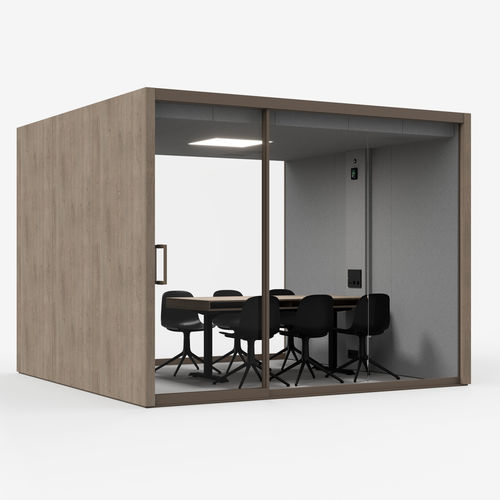 POD-Büro / Akustik - VETROSPACE XL - VETROSPACE - mit integrierter Beleuchtung / maßgefertigt / mit Glastür
