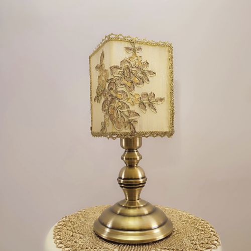 Tischlampe - Male 04 - DelightLamps - Messing / Stoff / Art Deco
