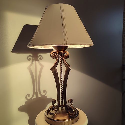Tischlampe - Sao Paulo 04 - DelightLamps - Metall / Leder / klassisch