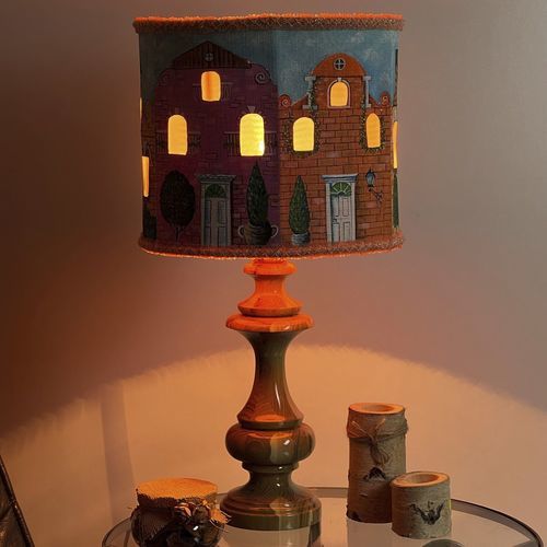 Tischlampe - Liverpool 03 - DelightLamps - Stoff / Holz / Art Deco