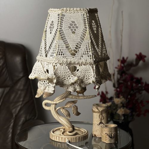Tischlampe - New Jersey 01-09 - DelightLamps - Schmiedeeisen / Stoff / viktorianischer Stil