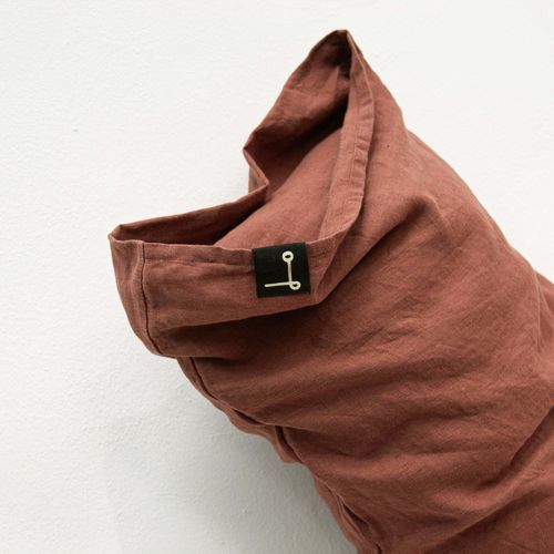 Leinen-Kopfkissenbezug - TERRACOTTA - dELENZO LINEN FROM EUROPE S.L