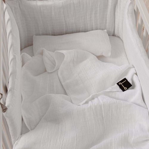 Leinen-Bettlaken - AURORA MINI CRIB - dELENZO LINEN FROM EUROPE S.L - waschbar / für Wiegen / für Babys