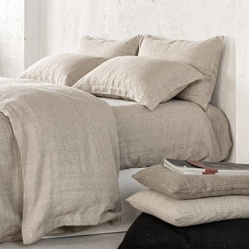 Leinen-Kopfkissenbezug - HERRINGBONE - dELENZO LINEN FROM EUROPE S.L