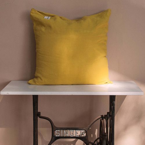 Leinen-Kopfkissenbezug - MUSTARD - dELENZO LINEN FROM EUROPE S.L