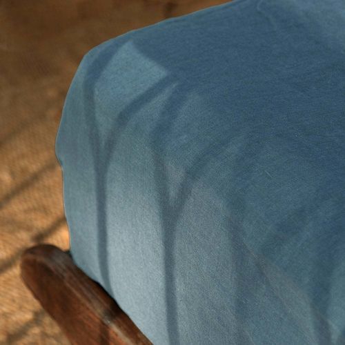 Leinen-Bettlaken - LEAD BLUE FITTED - dELENZO LINEN FROM EUROPE S.L - atmungsaktiv / waschbar