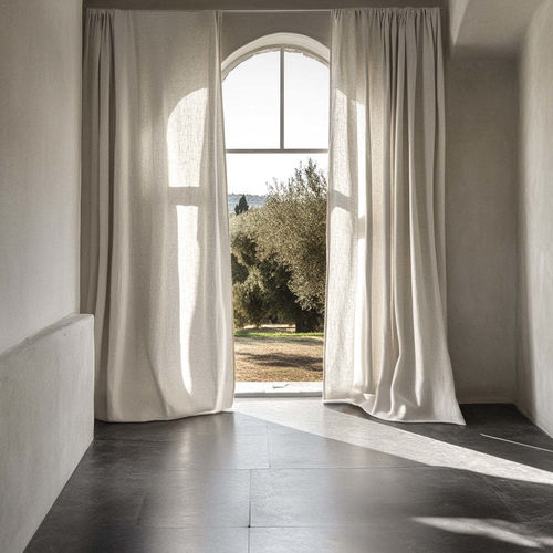 Faltenvorhang - MARRAKECH - dELENZO LINEN FROM EUROPE S.L - einfarbig / Leinen