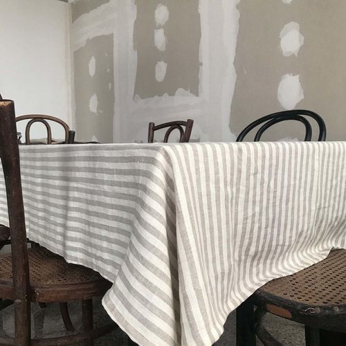Leinenserviette - MILOS - dELENZO LINEN FROM EUROPE S.L - Streifenmuster / waschbar