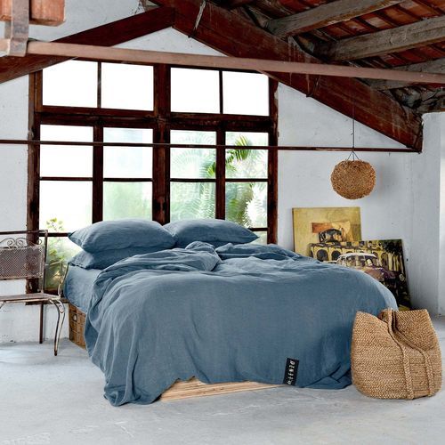 Leinen-Bettwäscheset - BLUE COMPLETE SET - dELENZO LINEN FROM EUROPE S.L