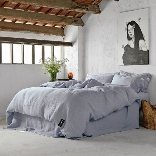 Leinen-Bettwäscheset - SKY BLUE - dELENZO LINEN FROM EUROPE S.L
