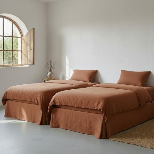 Leinen-Bettwäscheset - TERRACOTTA - dELENZO LINEN FROM EUROPE S.L
