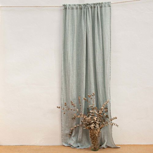 Faltenvorhang - GREEN - dELENZO LINEN FROM EUROPE S.L - einfarbig / Leinen