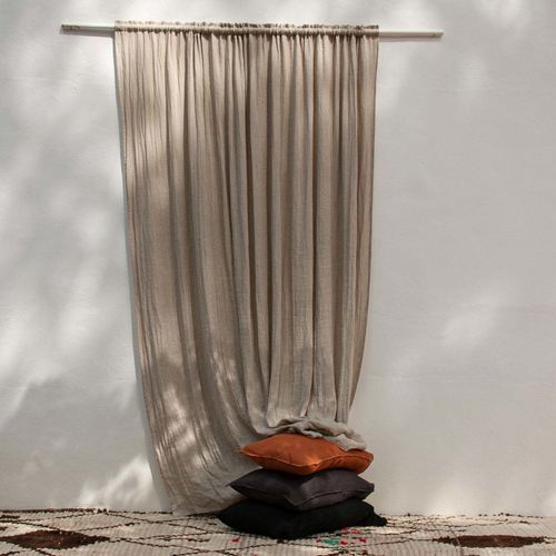 Faltenvorhang - NATURAL - dELENZO LINEN FROM EUROPE S.L - einfarbig / individuell gestaltbar / Leinen
