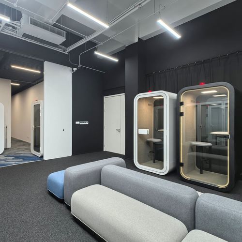 POD-Büro / Akustik - DAWN COMPACT - Dancoo Acoustic Pods Manufacturing Co.,Ltd. - regelbar / ergonomisch / mit Videokonferenz-System
