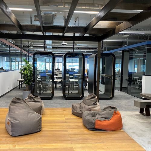 POD-Büro / Akustik - V - Dancoo Acoustic Pods Manufacturing Co.,Ltd. - ergonomisch / USB / mit integrierter LED-Beleuchtung