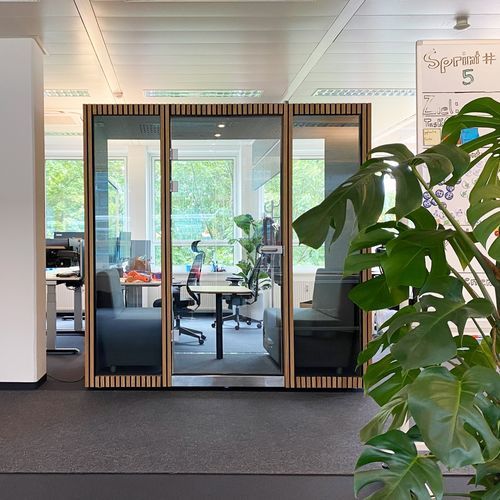 POD-Büro / Akustik - 2V - Dancoo Acoustic Pods Manufacturing Co.,Ltd. - ergonomisch / mit Glastür / USB