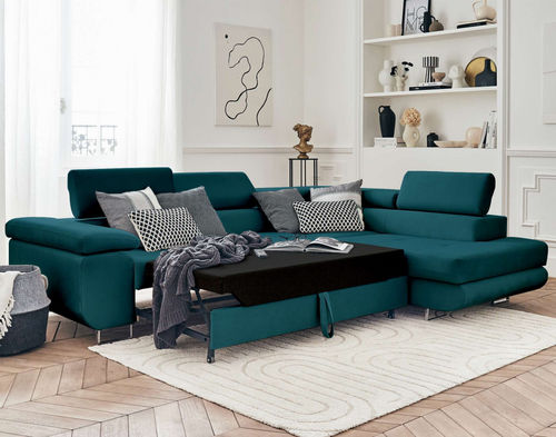 Ecksofa - PABLO : 1093BC - Best Mobilier - Bett / modern / Samt