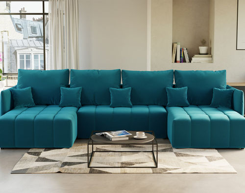 Bettsofa - PETRA : 1260BC - Best Mobilier - halbrund / modern / Samt