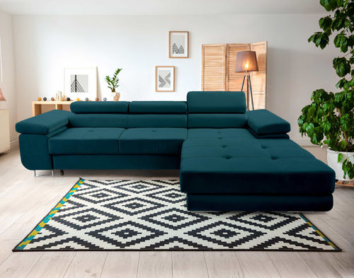 Ecksofa - PABLO : 1417BC - Best Mobilier - Bett / modern / Samt