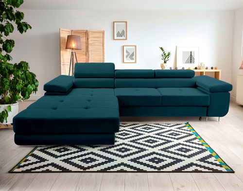 Ecksofa - PABLO : 1418BC - Best Mobilier - Bett / modern / Samt